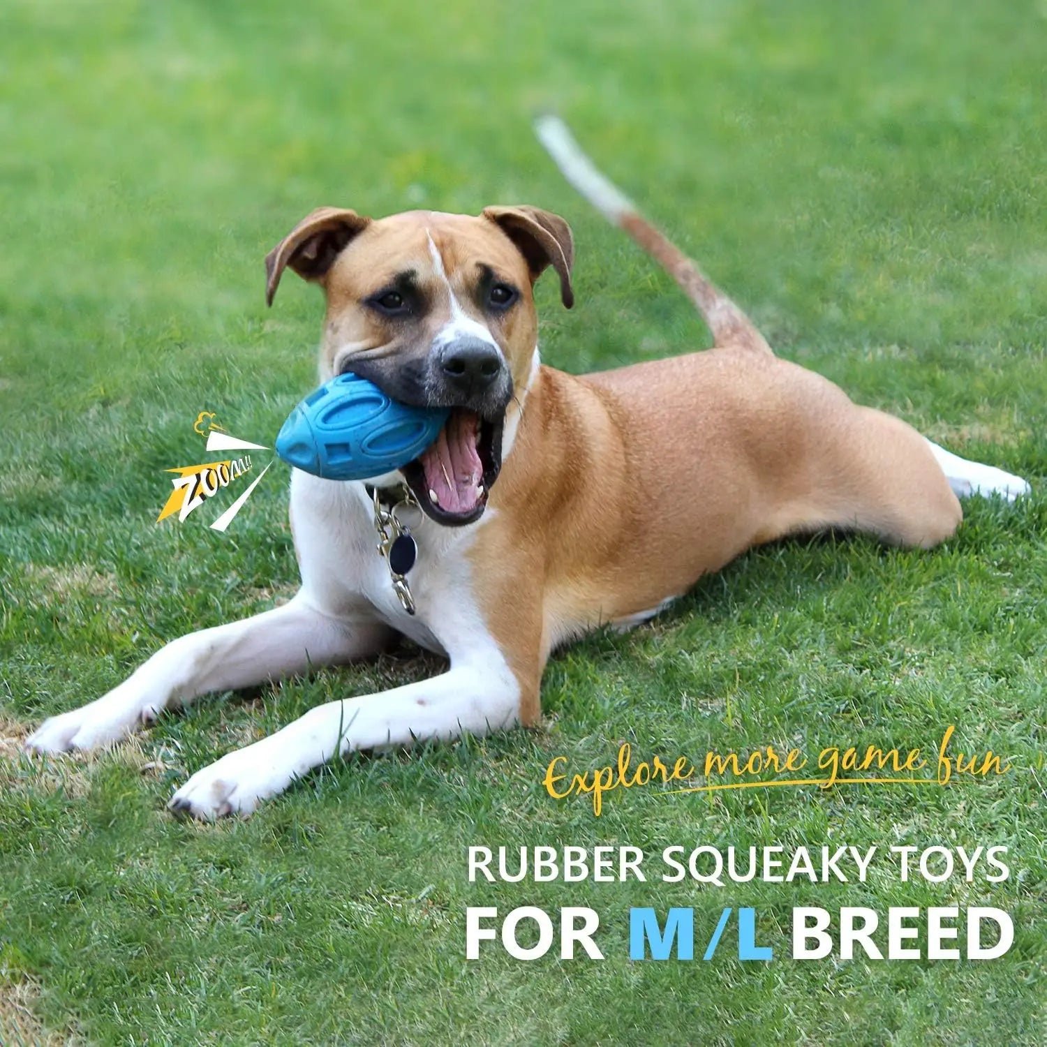 Ultra-Durable Rubber Squeaky Chew & Fetch Dog Ball