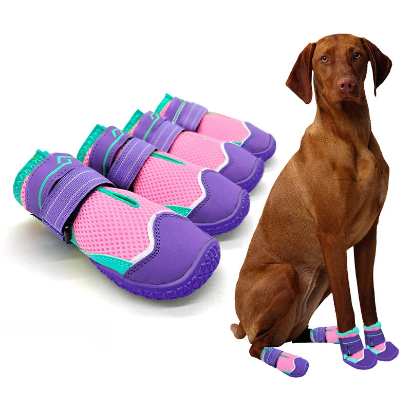 Premium High-Cut Reflective Waterproof Dog Paw Protector Boots