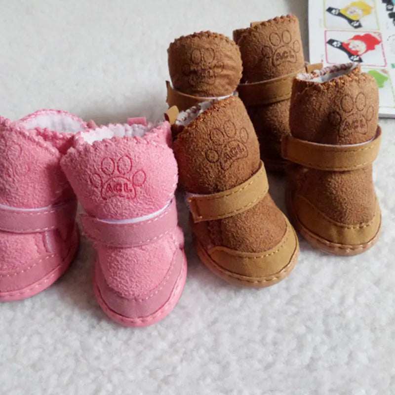 4PC Set Thick Warm Rain/Snow Carton Boots