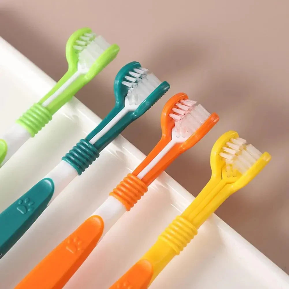 3-Sided Tartar Cleaning Pet Toothbrush