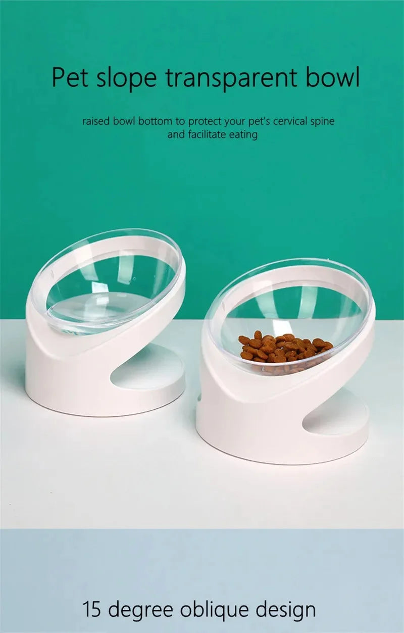 Anti-Slip High Tilted Neck Protector Pet Bowl