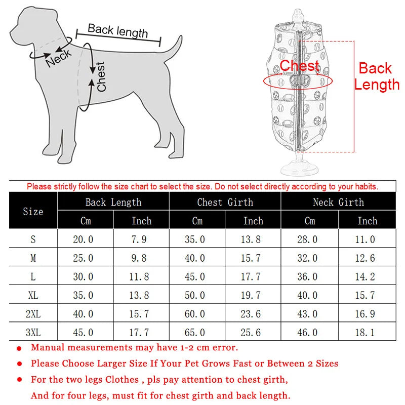 Printed Waterproof Warm Dog Coat