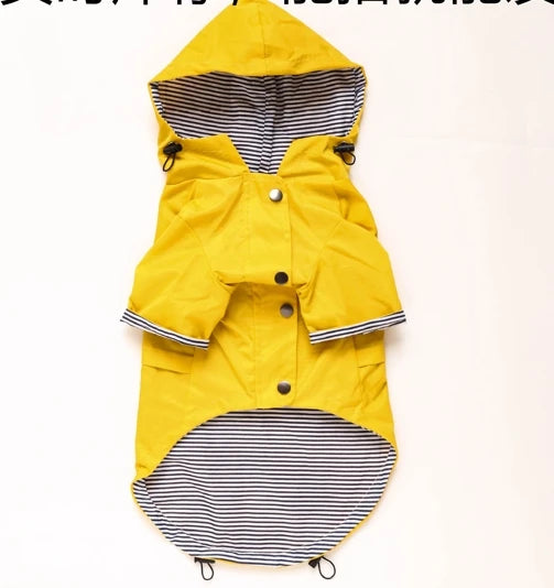 Stylish Colorful Hooded Waterproof Dog Rain Coat