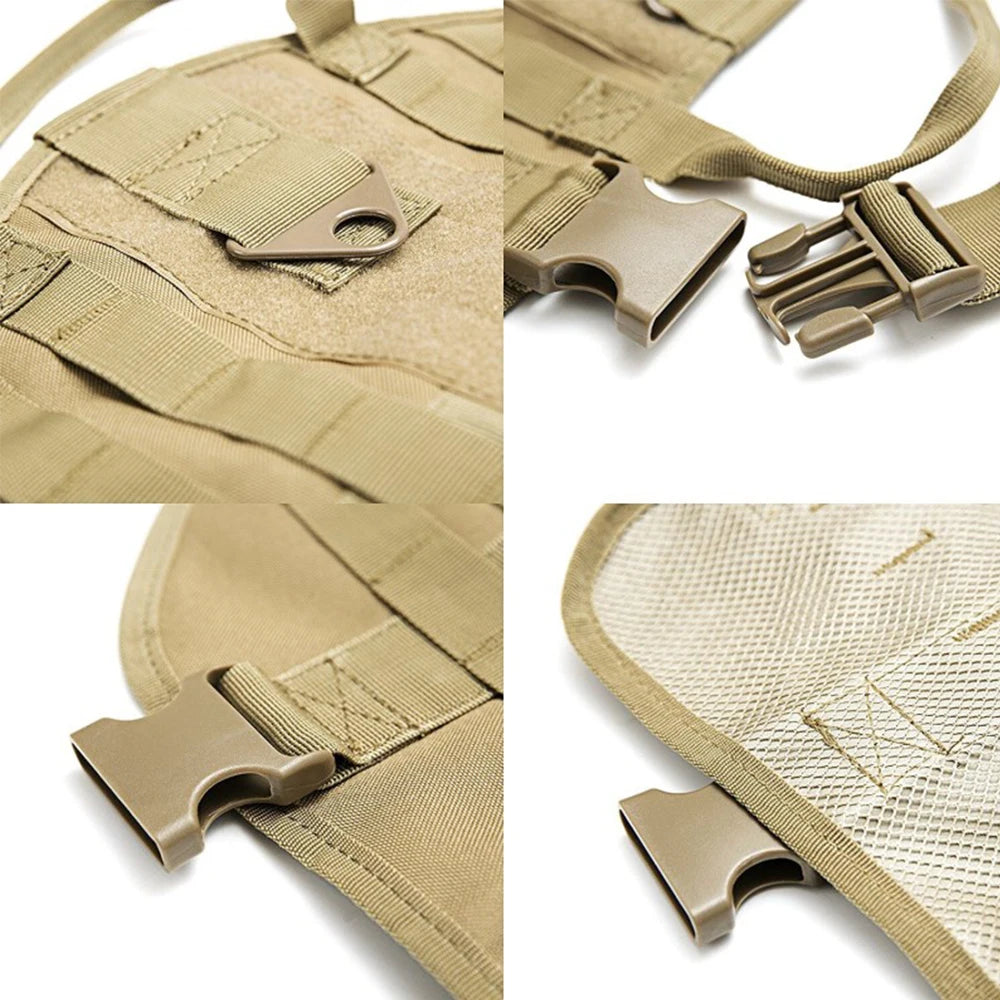 Large Dog Tactical Training Vest Harness & Leash Set