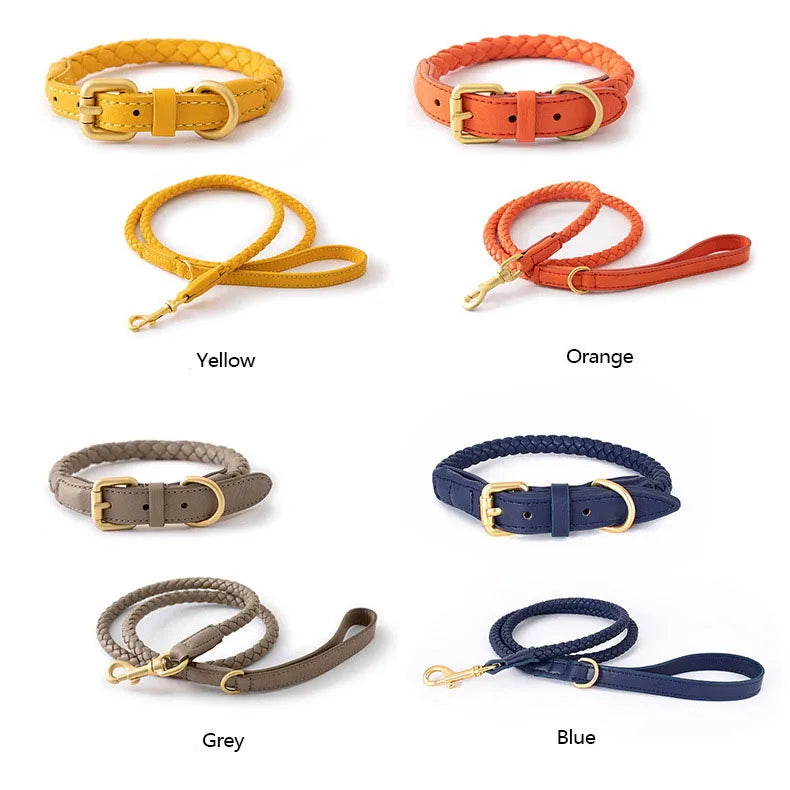 PU Leather Dog Collar Leash