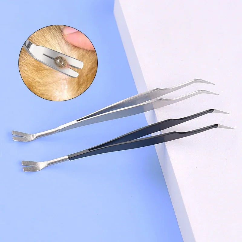 Professional 2-in-1 Flea & Tick Removal Tweezers