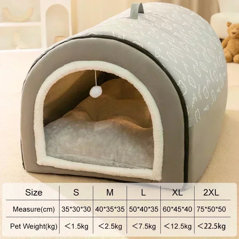 Warm Winter Pet Bed Deep Sleep Tent