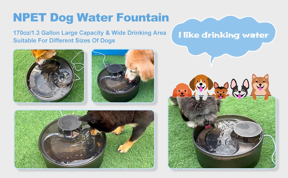 Large Automatic Multi-Pet Water Fountain