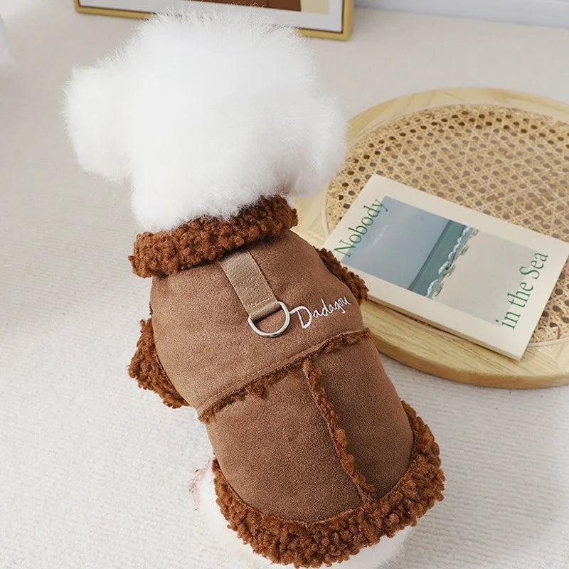 Thickened Solid Fleece Plush Dog Vest