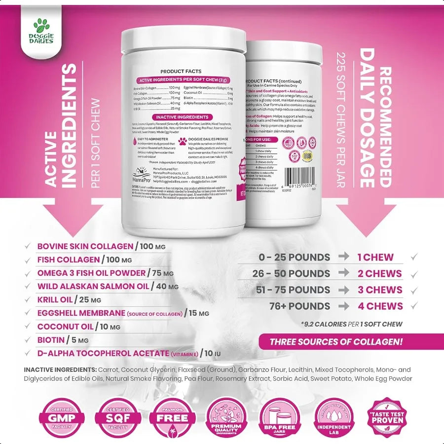 Antioxidant Dog Skin & Coat Support Soft Chews