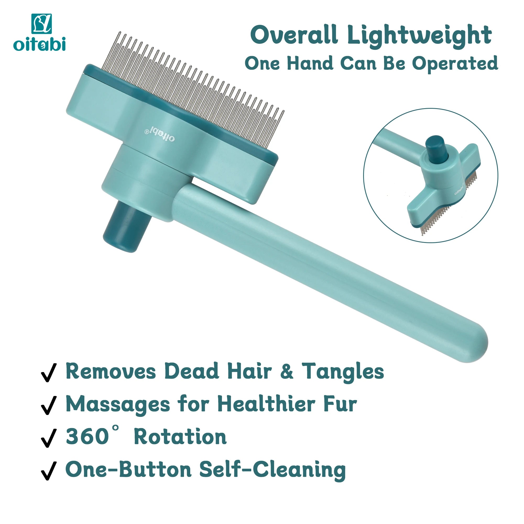 Rotatable Pet Flea & Tick Removal De-Shedding Comb