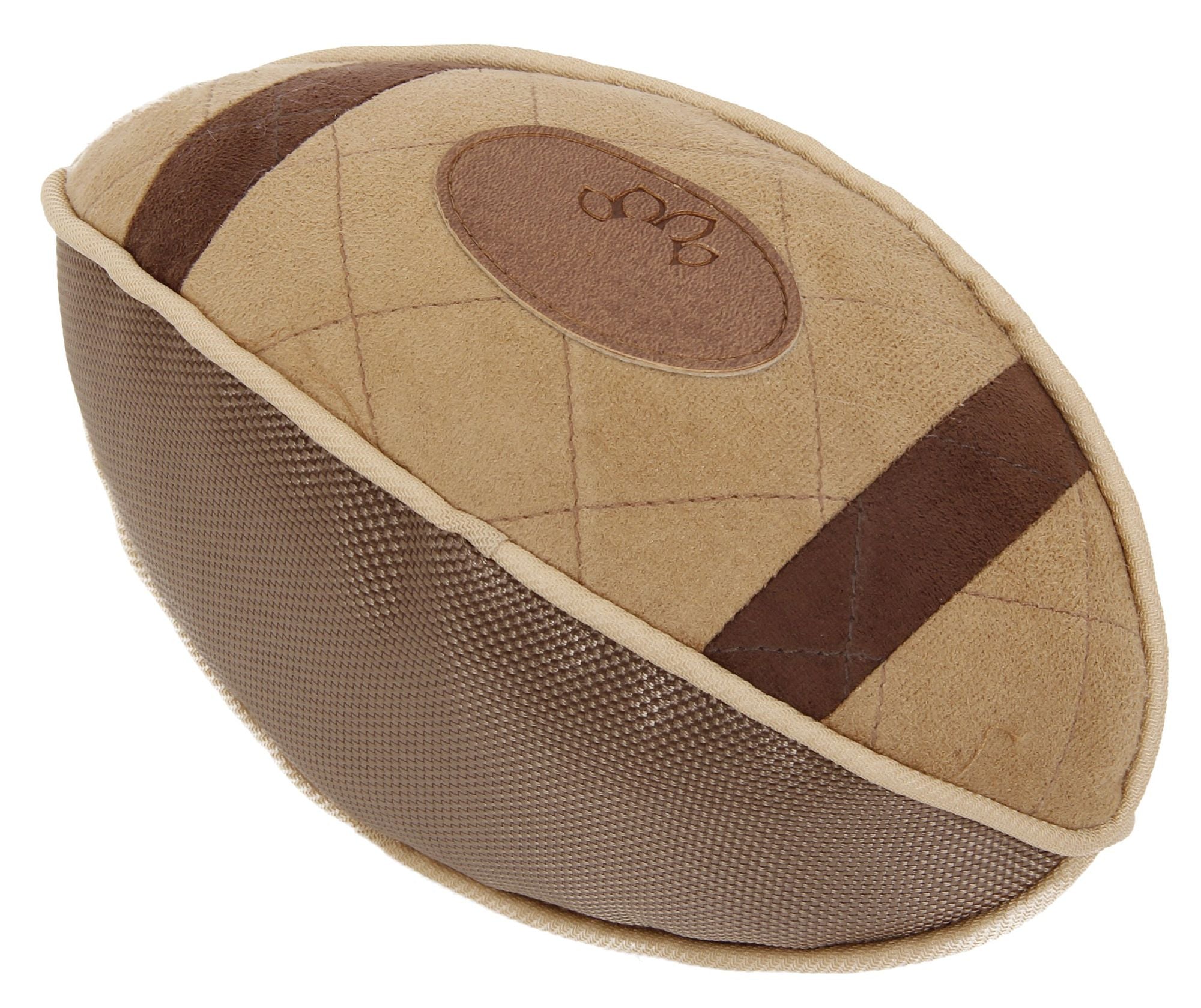 'Pugskin' Durable Oxford  Plush Squeaky Football Dog Toy